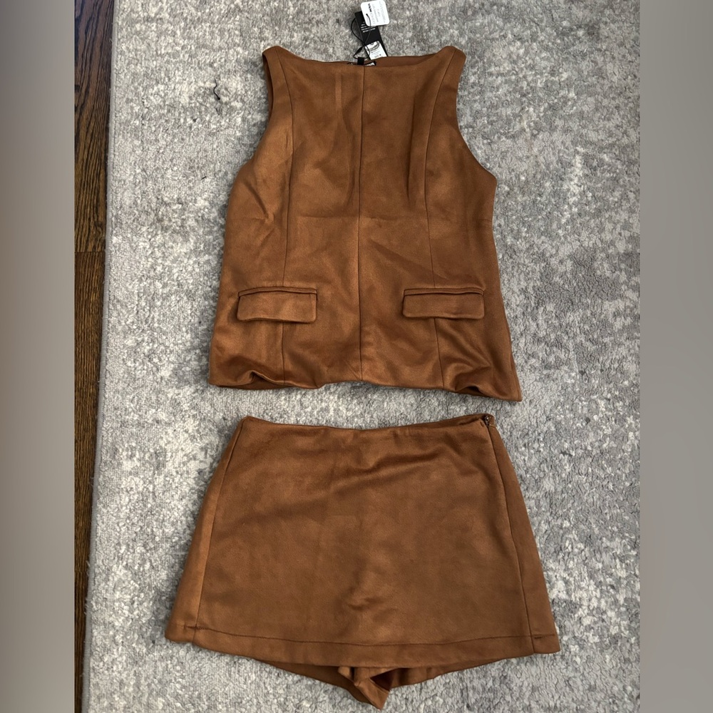 Brown Sleeveless Top and Skort set size medium